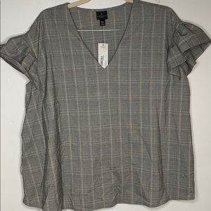 Worthington petite xl blouse glen plaid